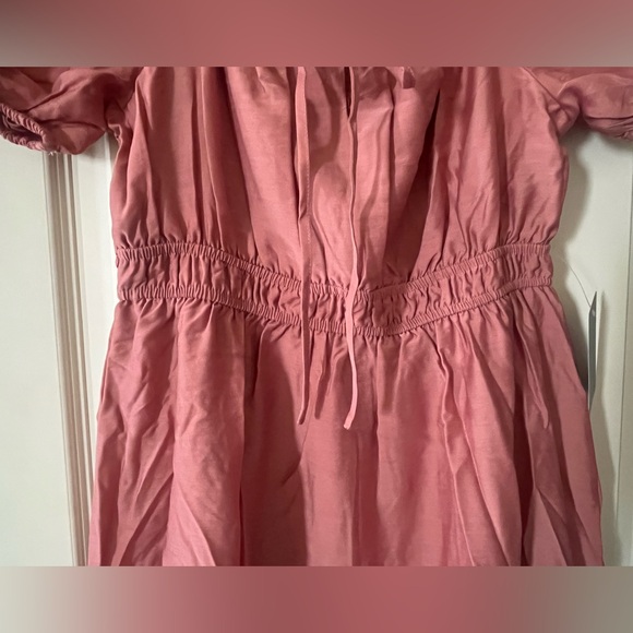 August Sky Dark Blush Puffy Sleeve Stretchy Maxi Dress Women’s size medium - Picture 8 of 15